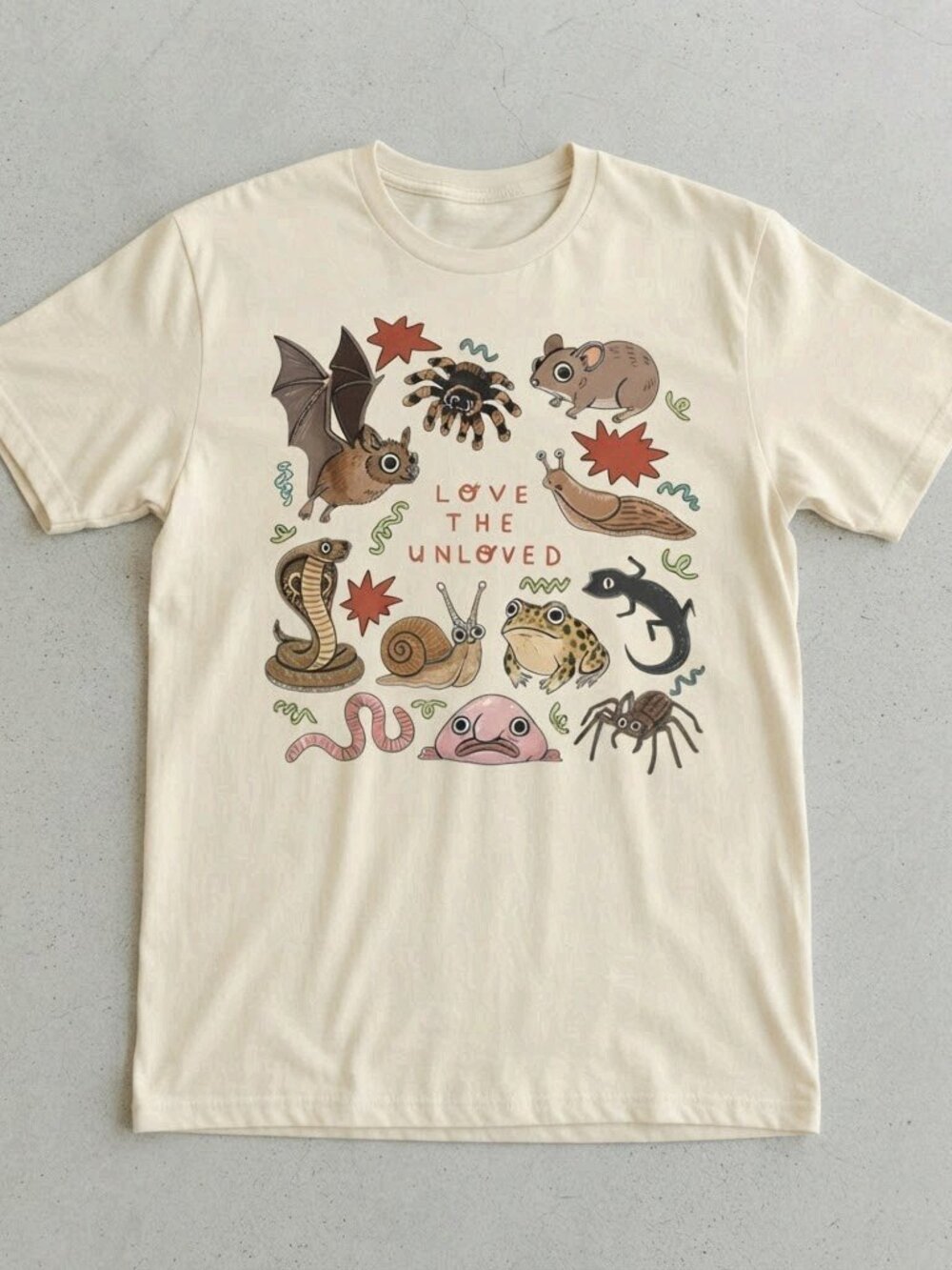 Love the Unloved Shirt, Cute Creepy Critters Animal Graphic Tee, Funny Nature Lo